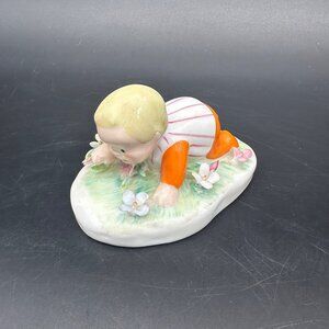 Vintage Royal Adderley Little Wanderer Bone China England Figurine Baby Crawling